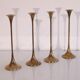 Lot of 4 Scandinavian brass candlesticks 1970
