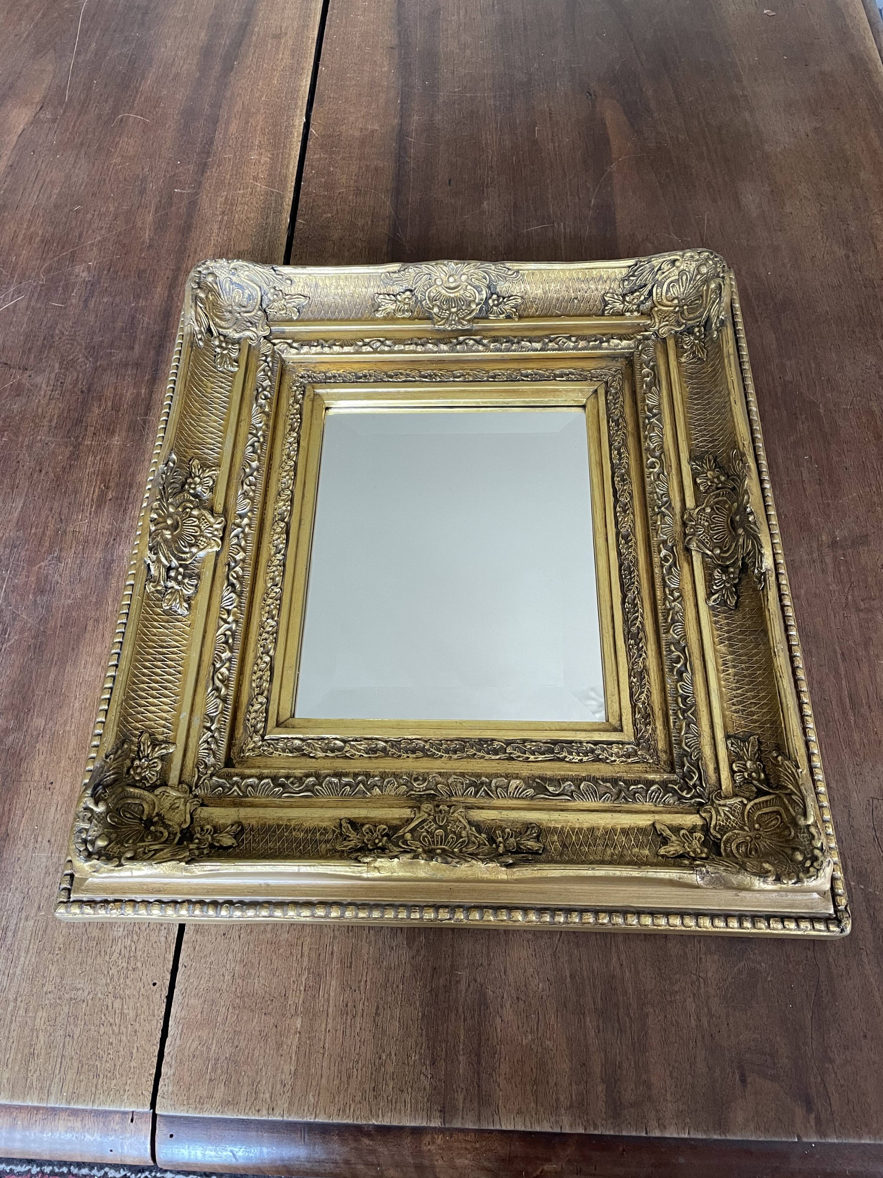 Gilded resin mirror Louis XV H47 X L42 style