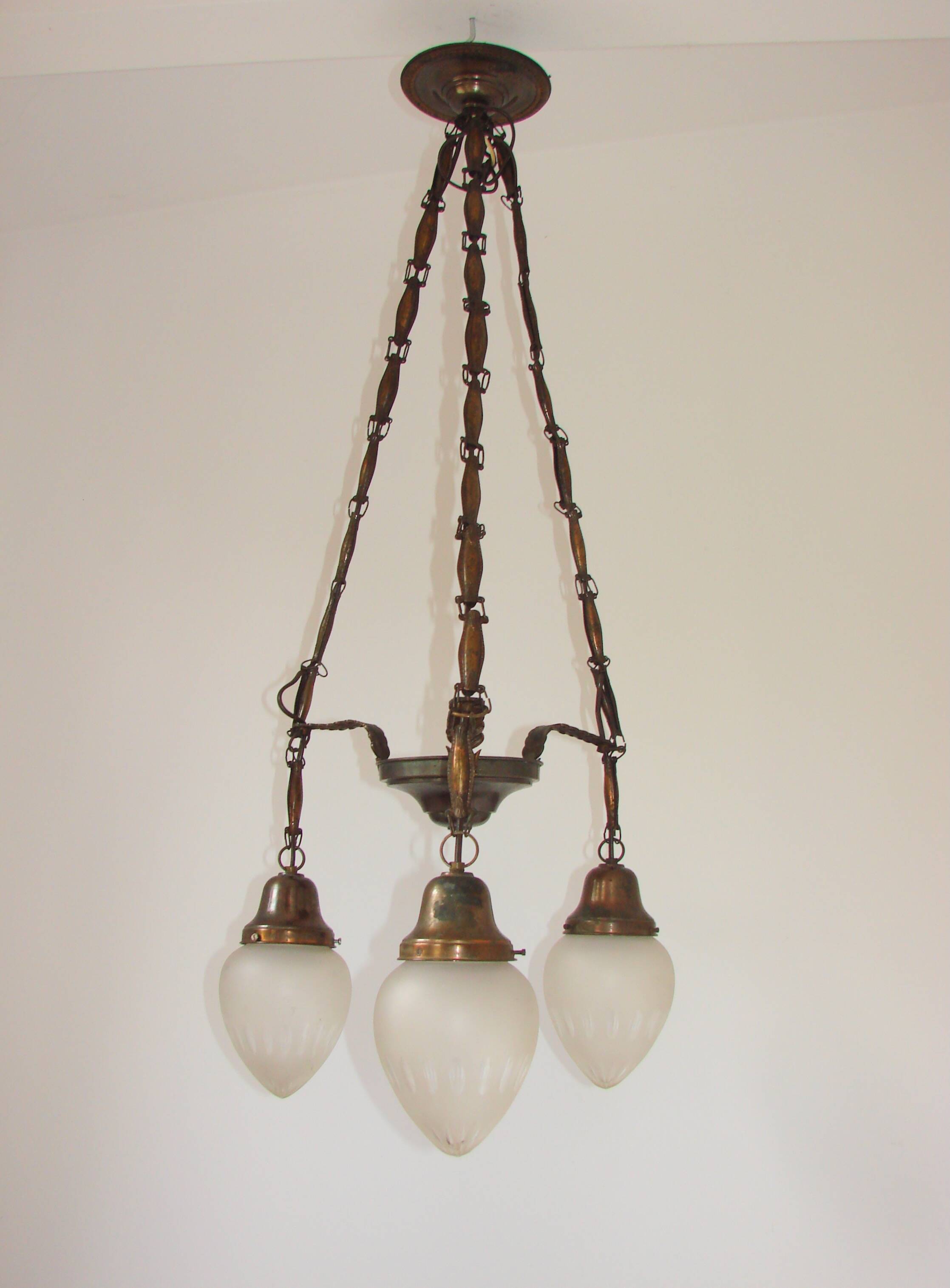 An Art Deco chandelier from the 1930s