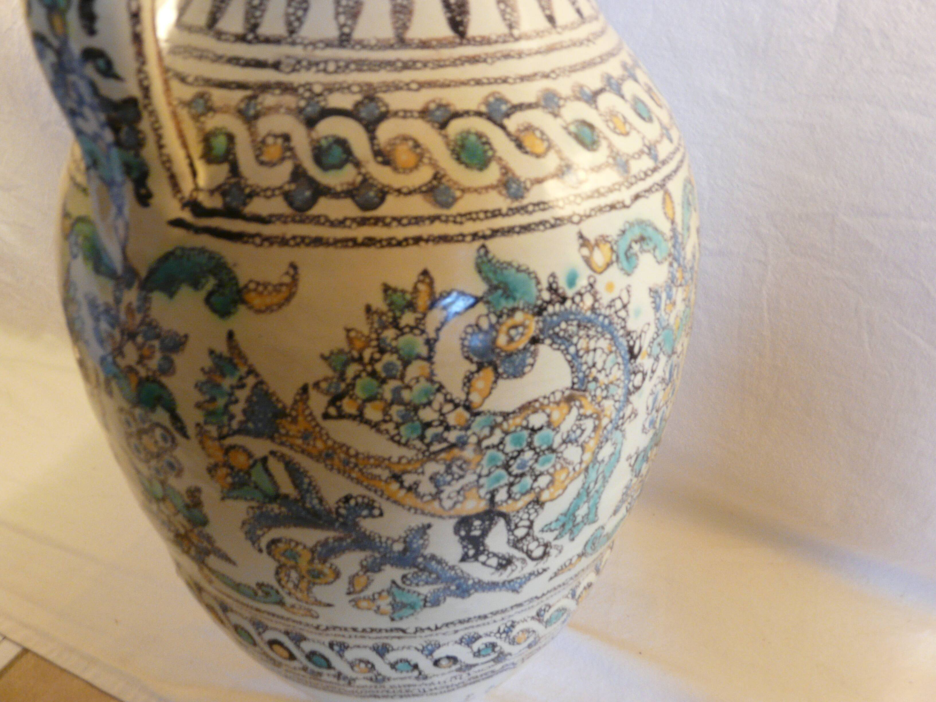 Pierre De Verclos, Maghreb Ceramic Pottery, Tunisia Nabeul, Large Vase