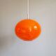 Large Space Age pendant light in orange opaline, 1960s-70s