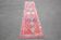 Hot Pink Turkish Runner Rug, Vintage Boho Hallway Carpet, 83x353 Cm