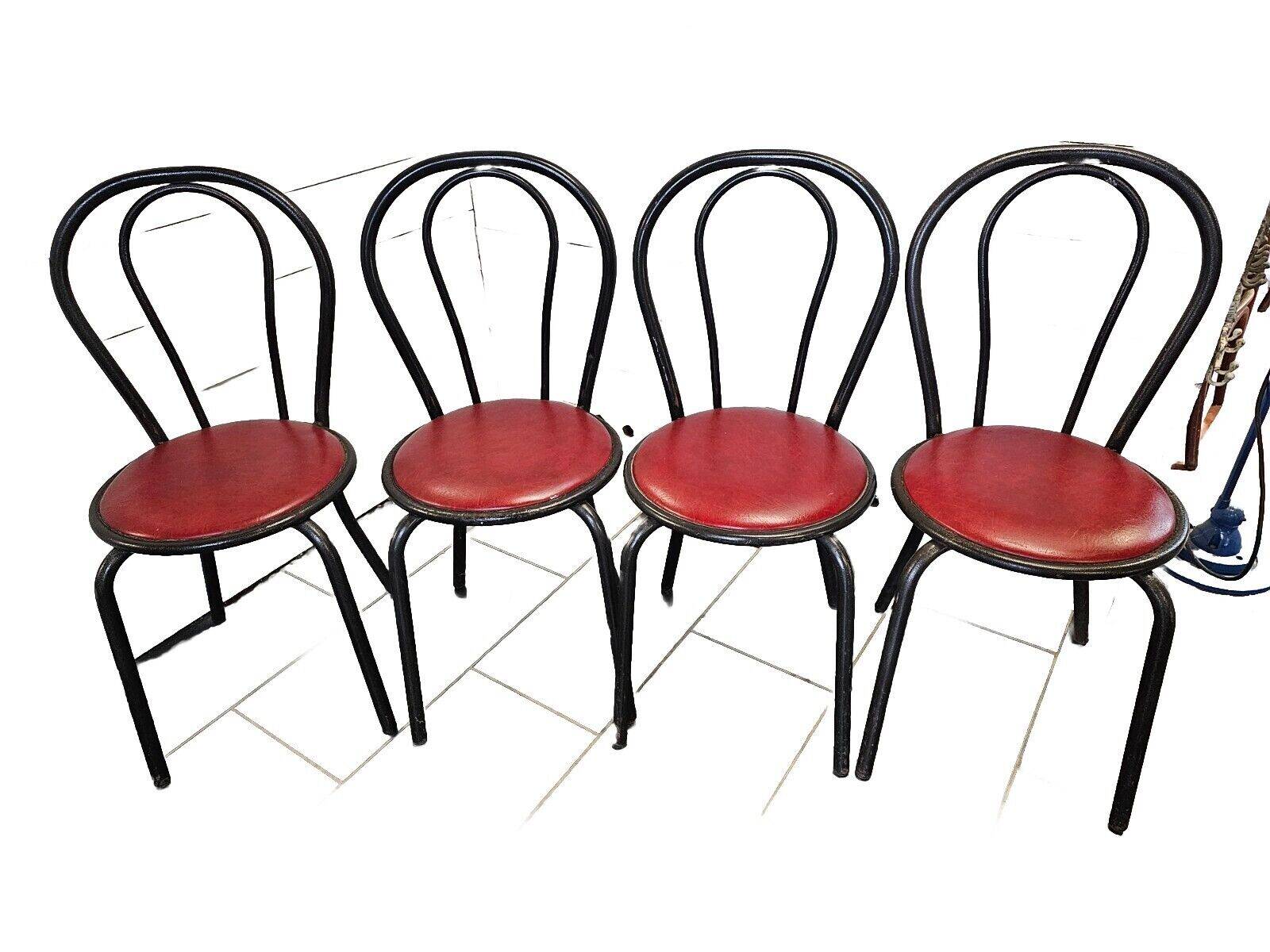 curved iron bistro chairs x 4