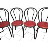 chaises de bistrot en fer courbé x 4