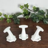 3 porcelain coat hooks