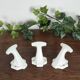 3 patères en porcelaine blanche