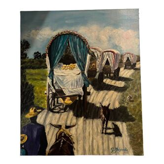 Oil painting caravans America