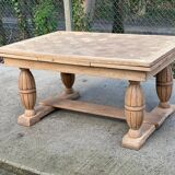 Art Deco extendable monastery table renovated in raw oak 250cm
