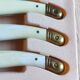 Vintage Box 6 Laguiole Table Knives Ivory Handles Gold Bolsters