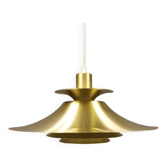 Danish hanging lamp, made of brass-colored aluminum.