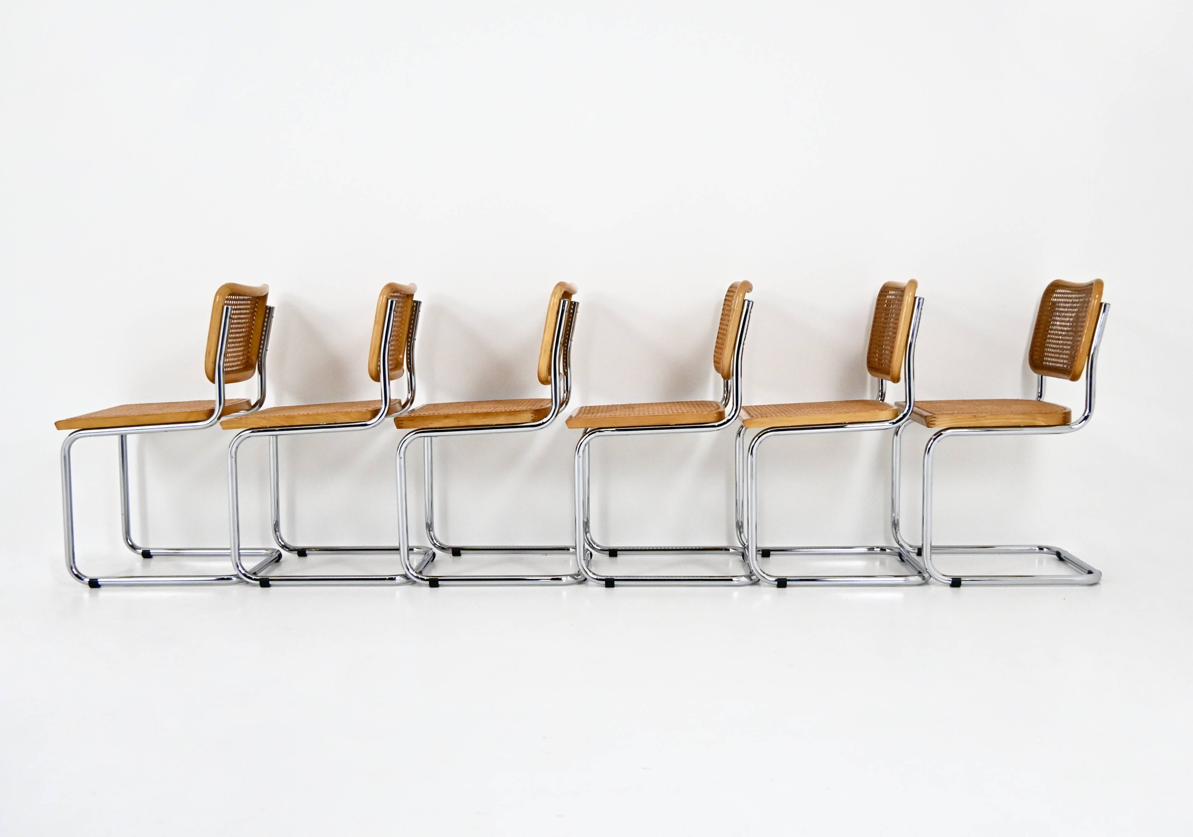 Set of 6 Style B32 Dining Chairs by Marcel Breuer