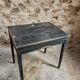 Bureau d'école français ancien, bureau d'écriture noir, bureau à abattant, vers 1900