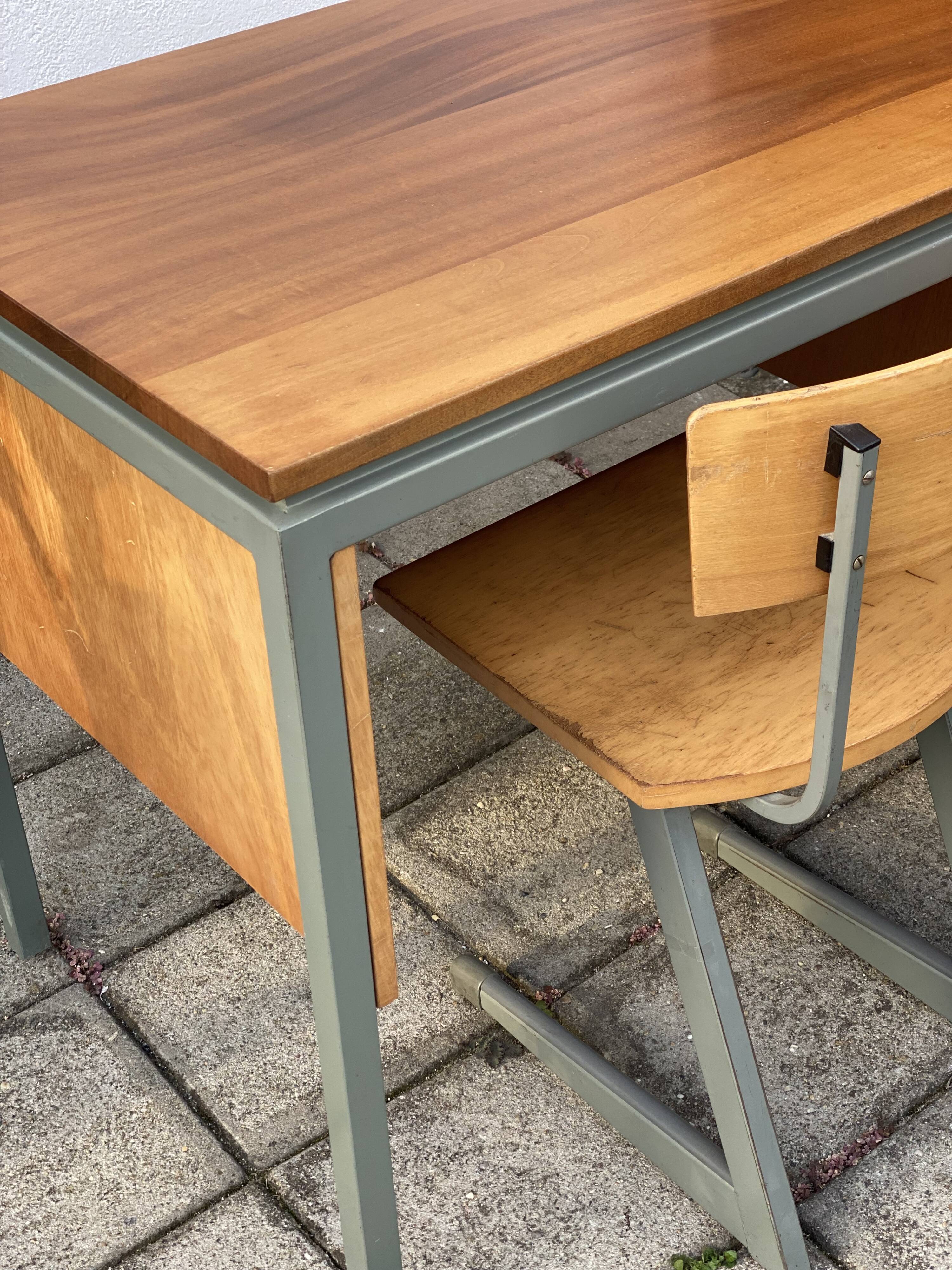 Vintage Industrial Style Office Desk and Chair