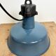 Industrial Blue Enamel Factory Lamp with Cast Iron Top, 1960s