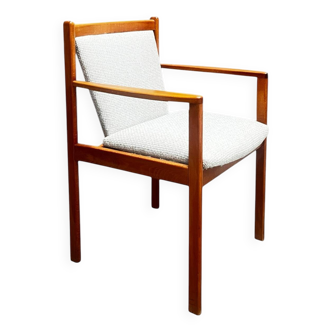 Fauteuil vintage en bois et tissu