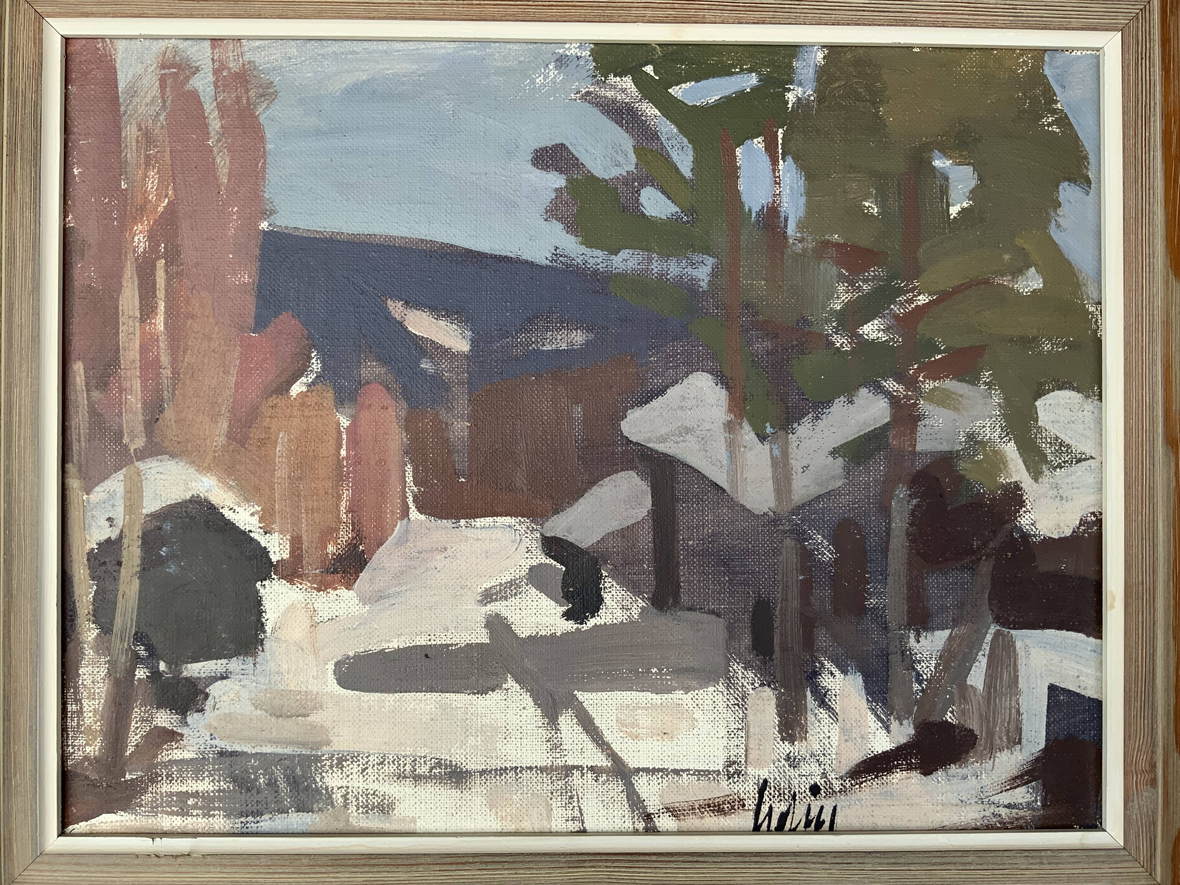 Oil on canvas by Bjorn Julin 1950s