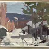 Oil on canvas by Bjorn Julin 1950s