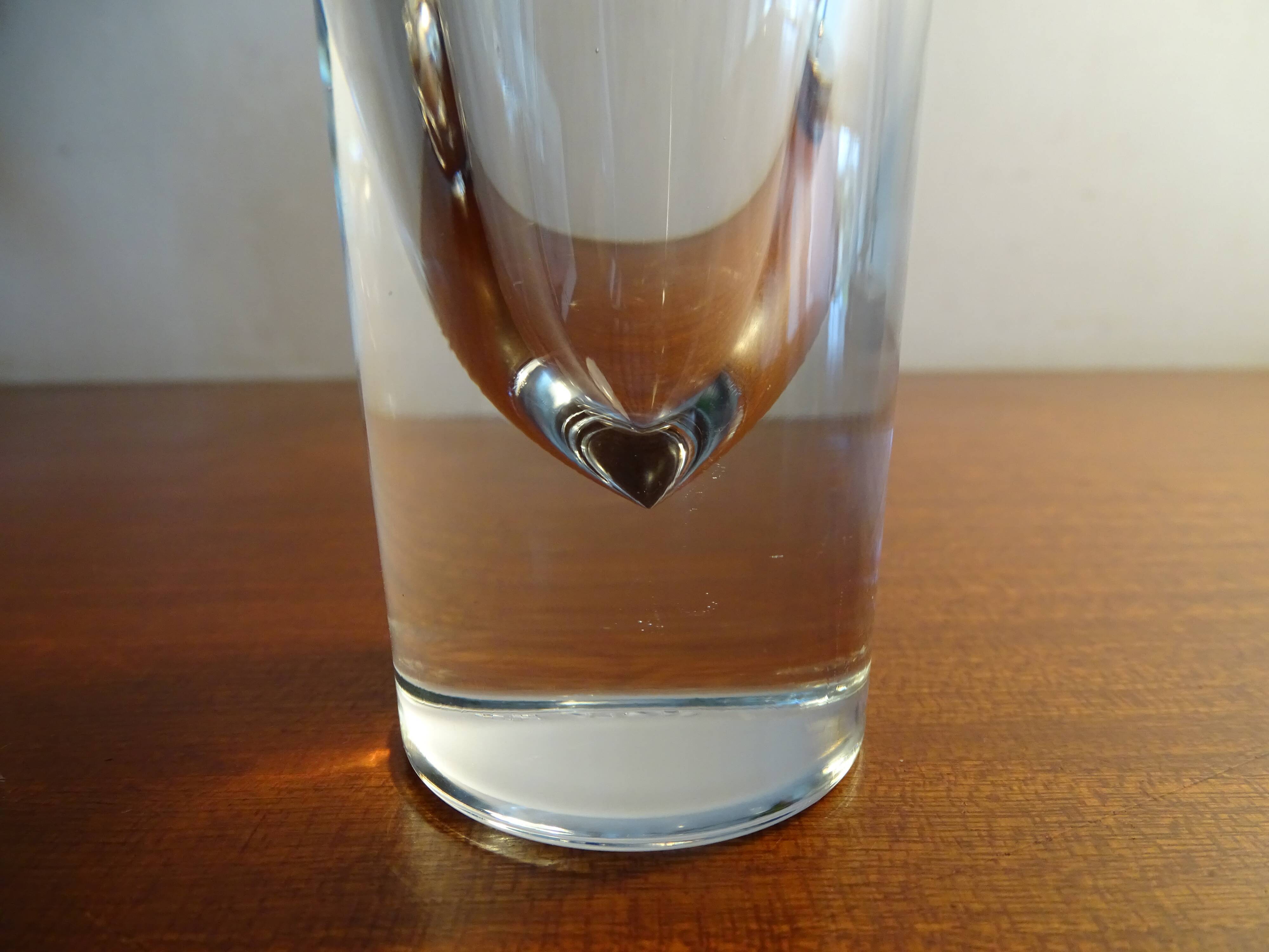 4 high glasses Heavy bullet glass Carlo Moretti Italy 1980 signed