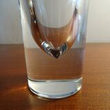 4 high glasses Heavy bullet glass Carlo Moretti Italy 1980 signed