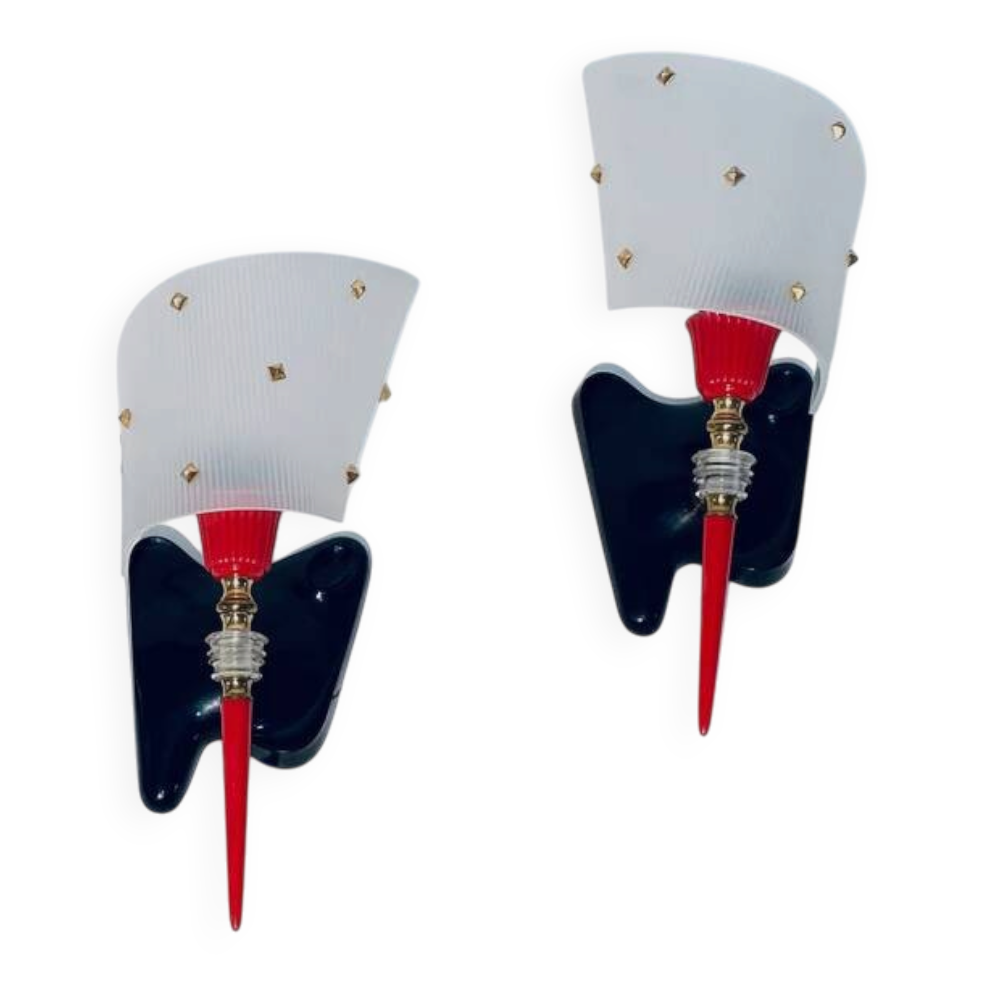 Pair of Pierre Guariche wall lights, 1950s
