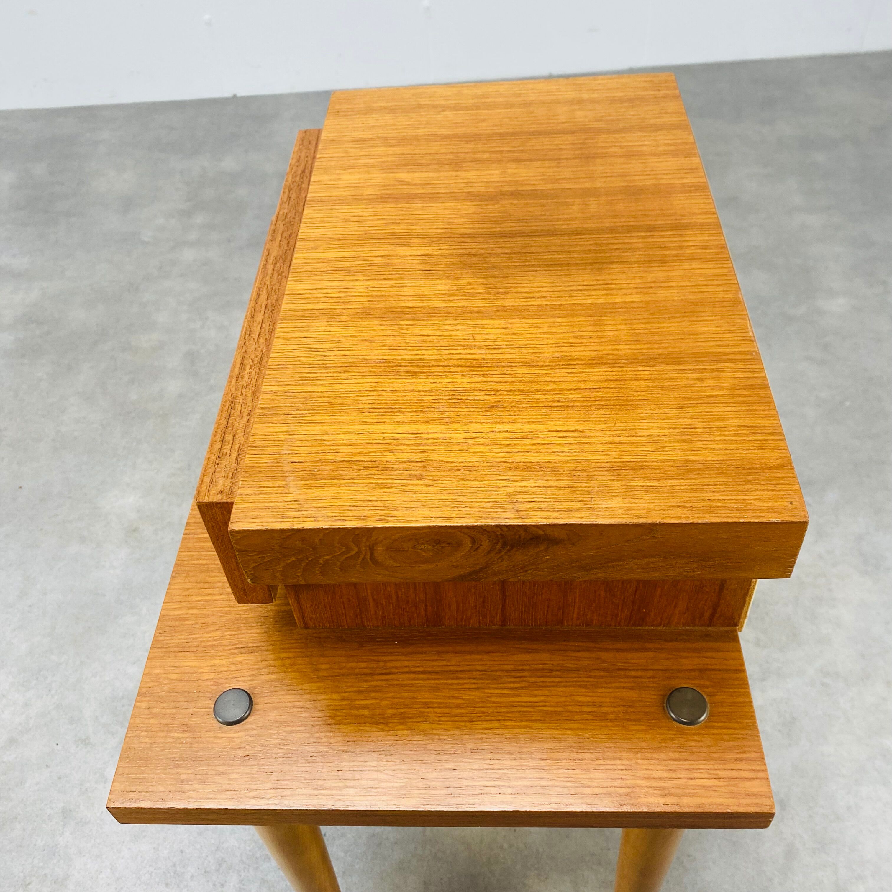 Scandinavian bedside table 50s blond wood