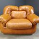 Mid century Italian leather sofa set by Ercole Biella for Grappeggia, 1970s