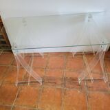 Plexiglas trestle desk from the 70s