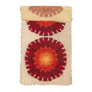 Tapis en spirale de l’âge de l’espace rouge et crème
