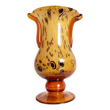 Vase en verre opalin Art Nouveau par la Cristallerie de Clichy, France
