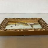 Small landscape painting oil on hardboard