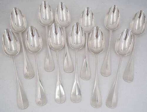 Christofle Baguette Fidélio antique 12 place settings + ladle, 25 pieces silver-plated metal
