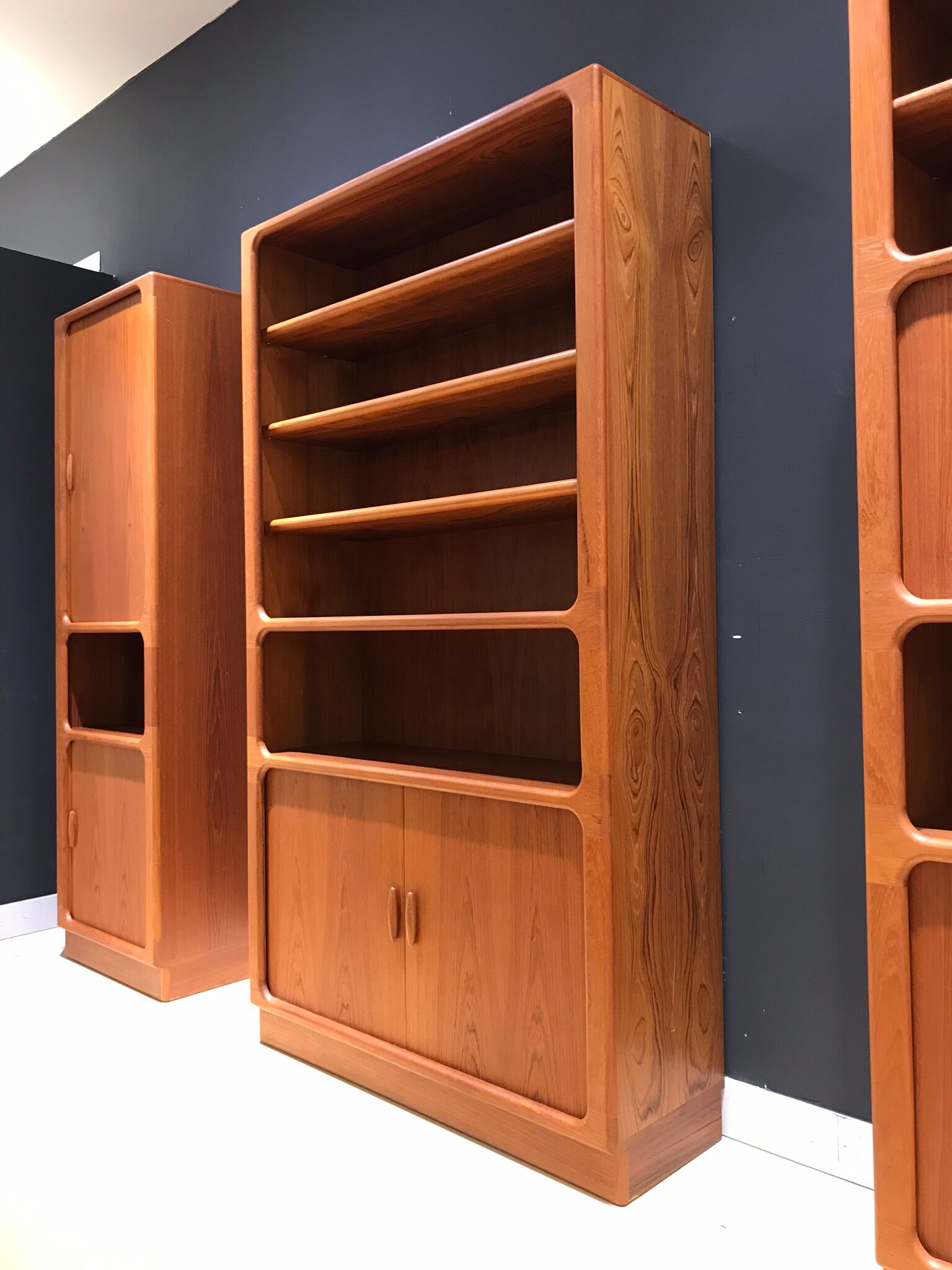 Teak wall system by Niels Bach for Dyrlund, 1970