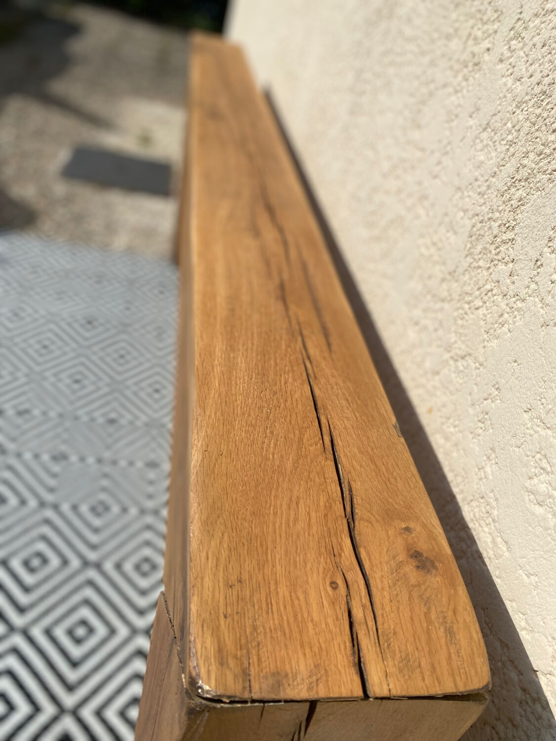 Solid oak beam console