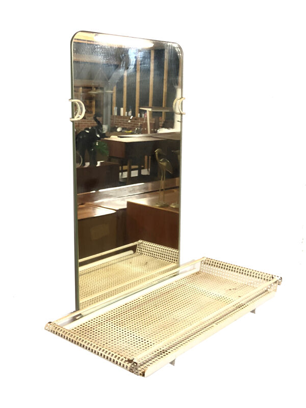 Miroir de toilette à tablette années 50
