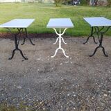 3 Cast Iron and Wood Bistro Tables
