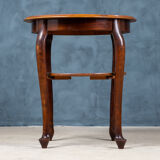 Round antique side table in mahogany