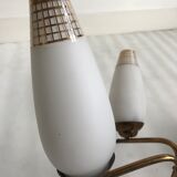 Glass and gilded brass chandelier