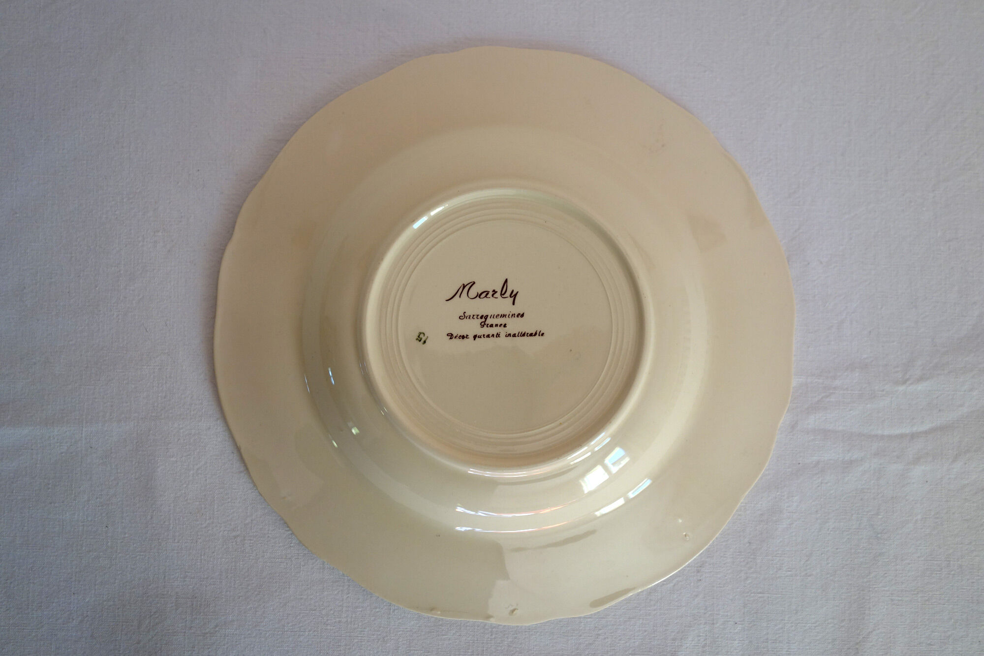 Set of 6 hollow plates Sarreguemines model Marly