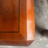 Pair of 1970s Checkered Parquet Side Tables — Warm Walnut Brown Wood, Geometric