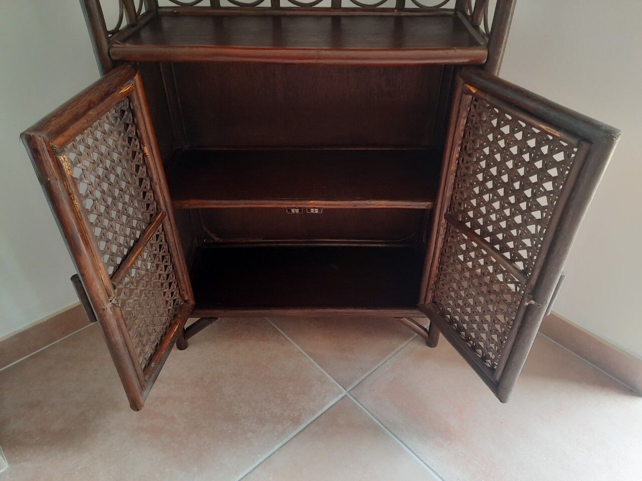 Vintage rattan shelf