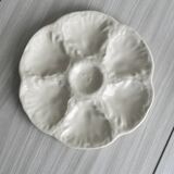 4 GIEN white barbotine shell plates