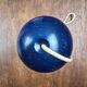 Antique navy blue wooden cup-and-ball toy – Vintage skill toy