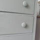 Commode vintage vert de gris,5 tiroirs , plateau bois.
