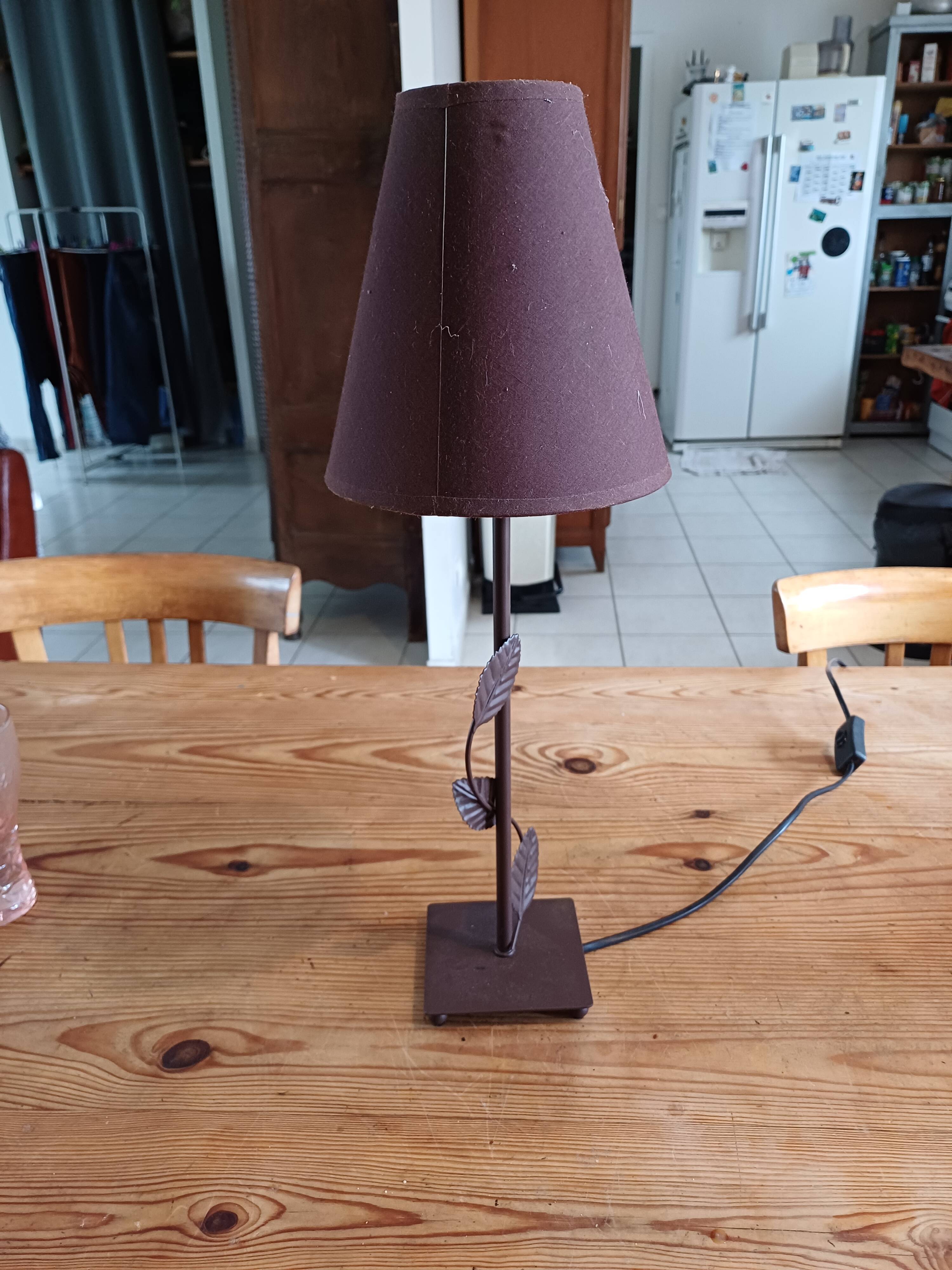 Vintage 70s Brown Metal Lamp