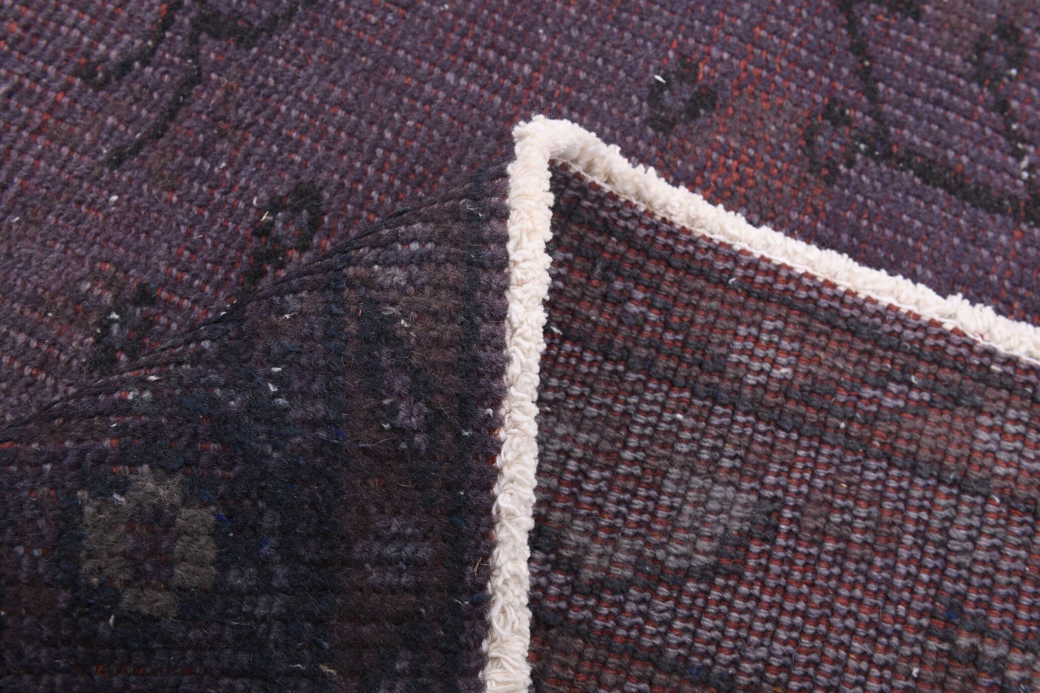 4x8 Shades Of Purple Oriental Handmade Wool Turkish Vintage Rug, 140x230Cm