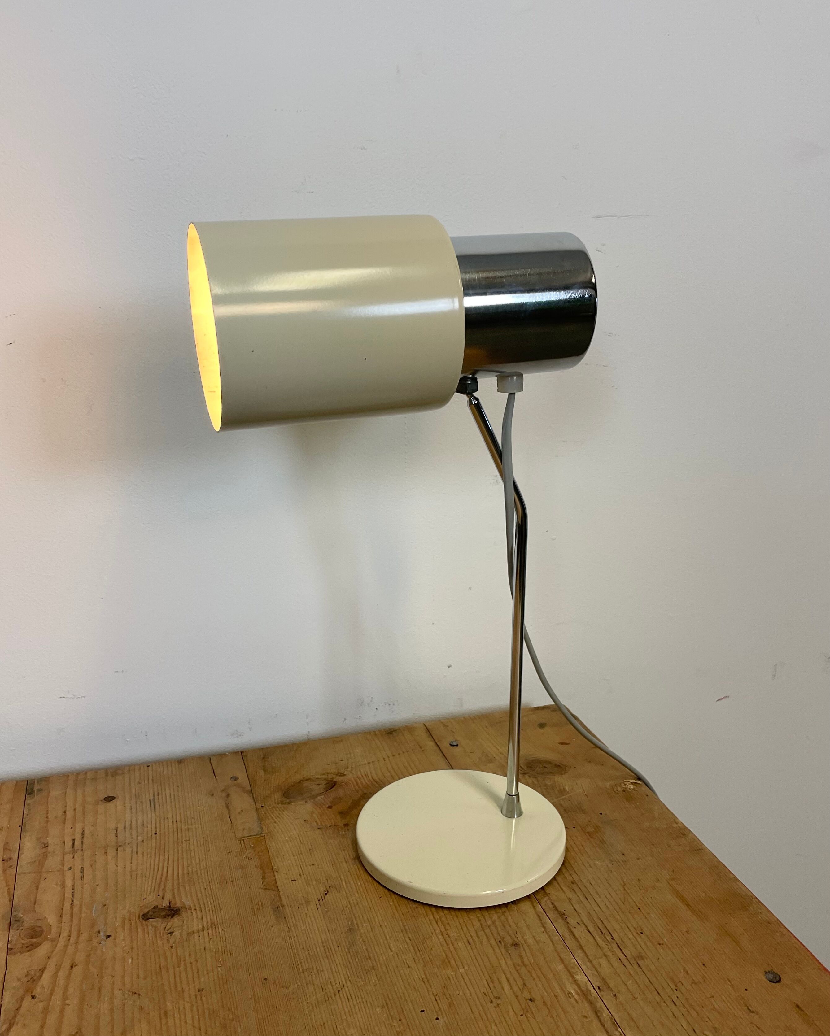 Beige table lamp by Josef Hurka For Napako, 1970s