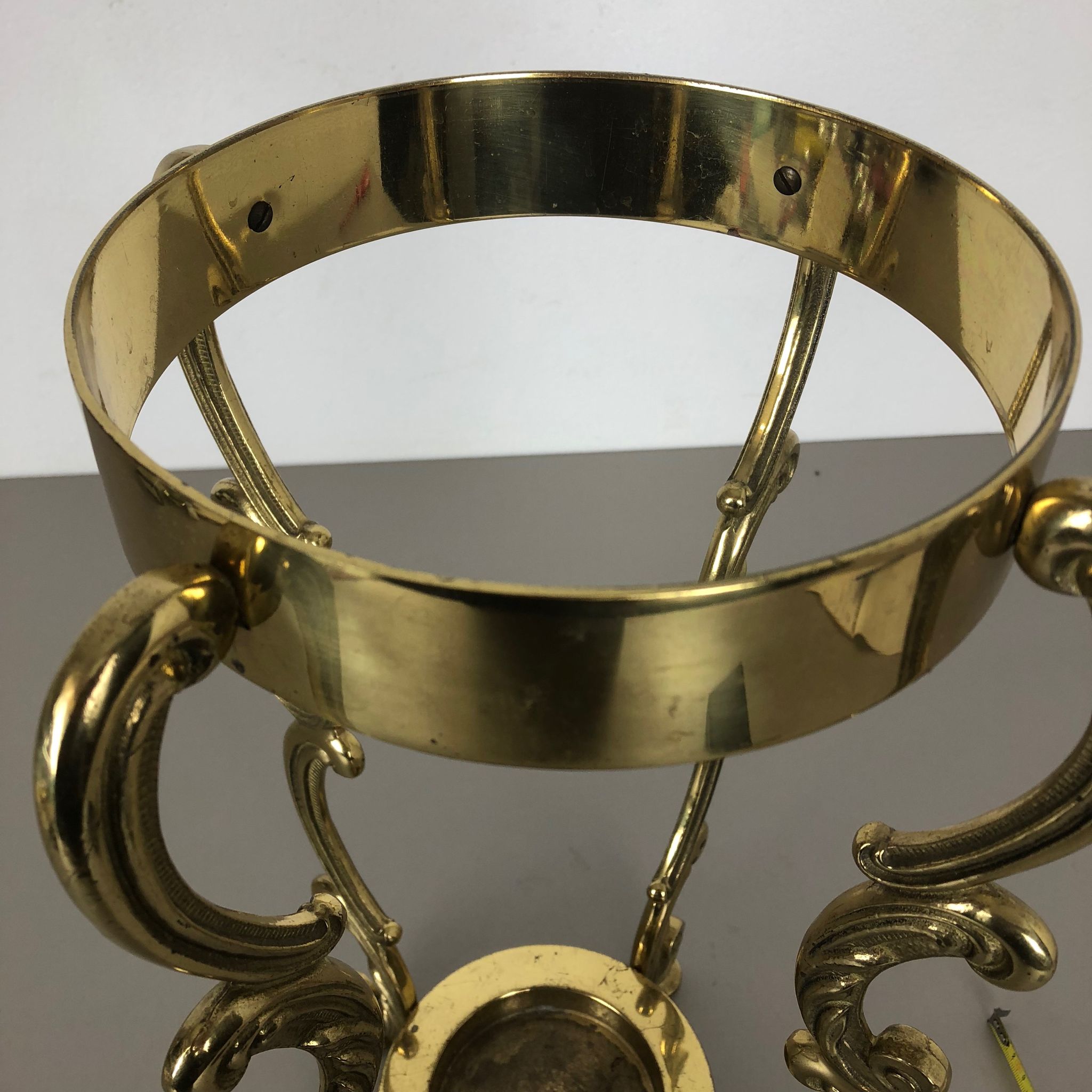 Hollywood Regency solid brass umbrella stand, Italy, 1970s