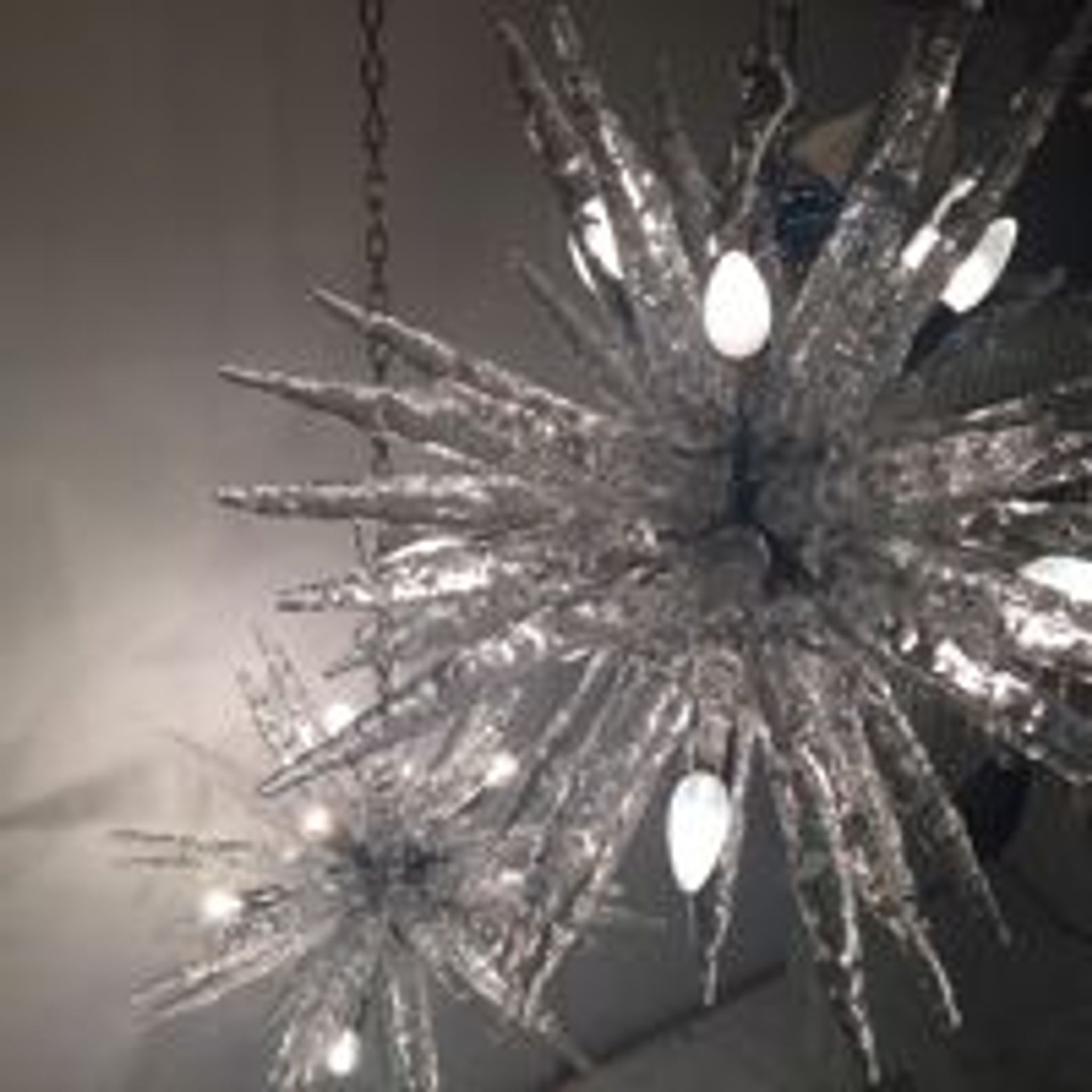 Lustre en verre stalactite Murano