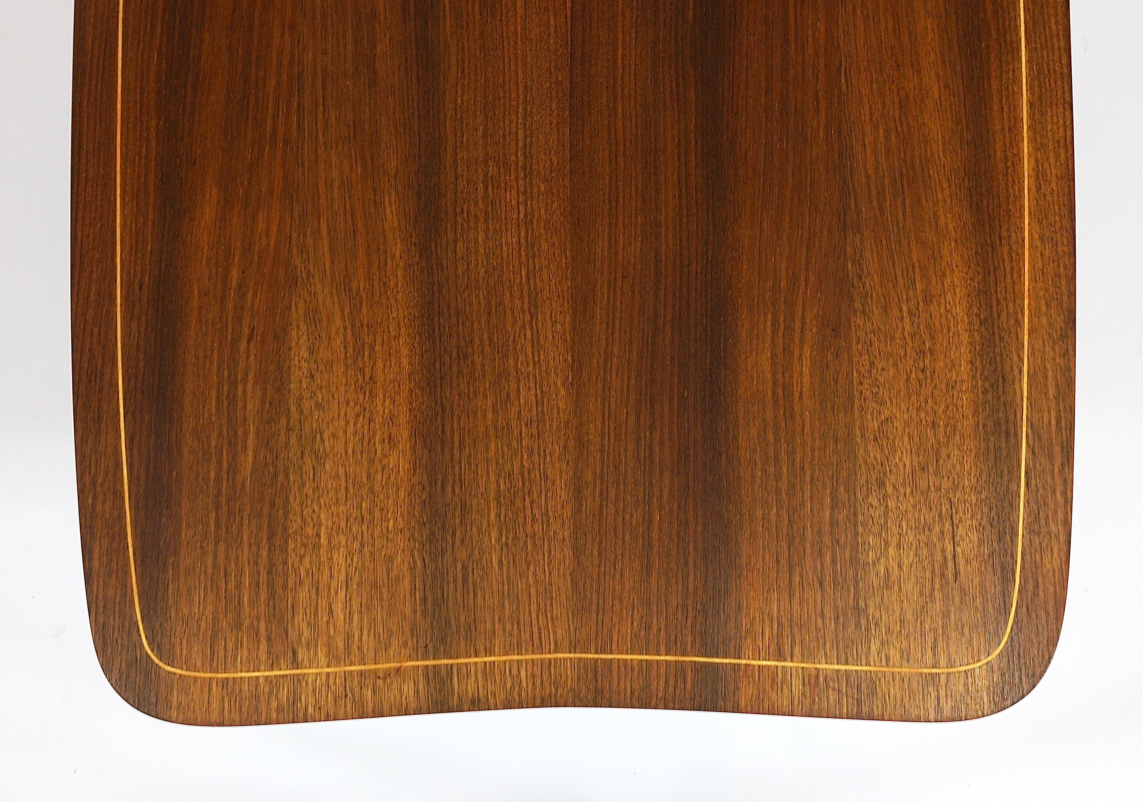 Oswald Haerdtl x Hagenauer Vienna coffee table in brass and walnut, Austria, 1950s