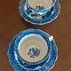 Two Blue Willow porcelain tea cups